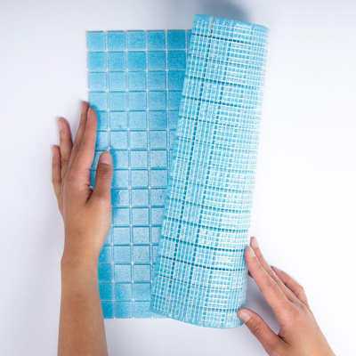 The Mosaic Factory Amsterdam mozaïektegel - 32.2x32.2cm - wand en vloertegel - Vierkant - Glas Blue Mat