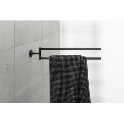 Duravit Starck T Handdoekhouder - 2 stangen - 46.5cm - draaibaar - zwart mat