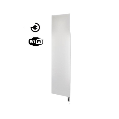 Sanicare Elektrische Design Radiator Denso -180x40cm - Wifi - mat wit - thermostaat chroom (rechtsonder)
