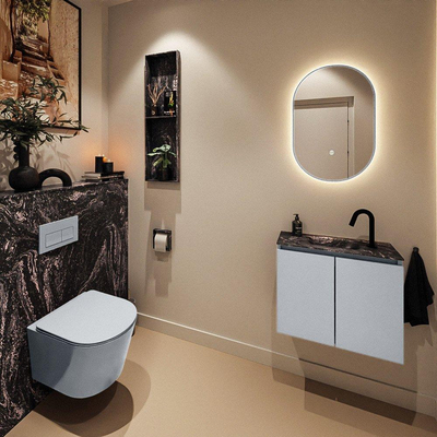 MONDIAZ TURE-DLUX 60cm toiletmeubel Clay. EDEN wastafel Lava positie midden. Met 1 kraangat.