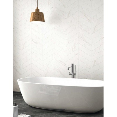 Realonda Ceramica Diamond wand- en vloertegel - 40x70cm - 10mm - Rechthoek - Marmerlook - Calacatta Chevron Mat