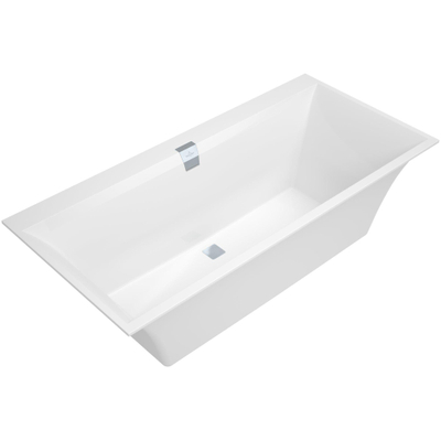 Villeroy & Boch Squaro Edge 12 kunststof bad quaryl rechthoekig 160x75x45cm incl. poten en afvoer /overloopcombinatie wit