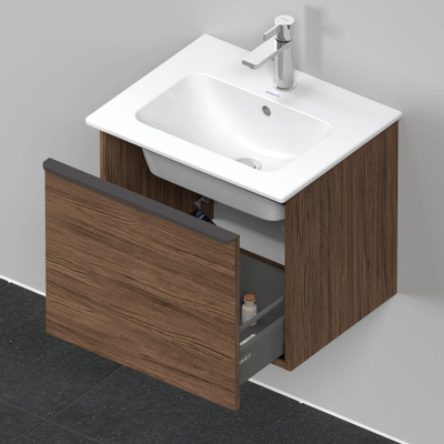 Duravit D-Neo wastafelonderkast 51x44x40.2cm 1 lade Noten (donker) Mat