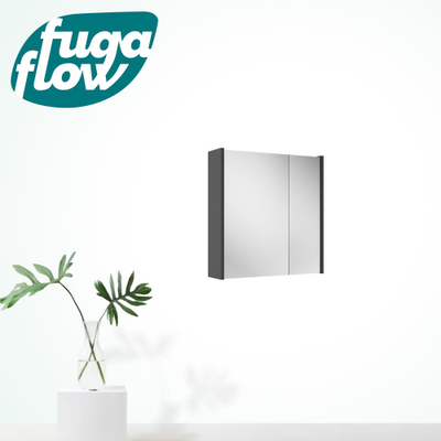 FugaFlow Eccelente Arredo spiegel badkamer spiegelkast - 60x63x16cm - inclusief zijpanelen - mat antraciet