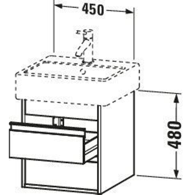 Duravit Ketho Wastafelonderkast 45x44x48cm Standaard greep met softclose spaanplaat wit Mat