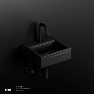 Clou InBe design hoekstopkraan type 1 rond mat zwart