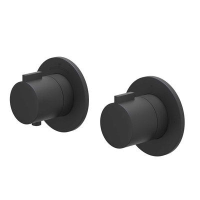 IVY Pact Regendoucheset - inbouw - symmetry - 2-weg stop-omstel - 15cm plafondbuis - 20cm slim hoofddouche - glijstang met uitlaat - 150cm doucheslang - 3-standen handdouche - Mat zwart PED