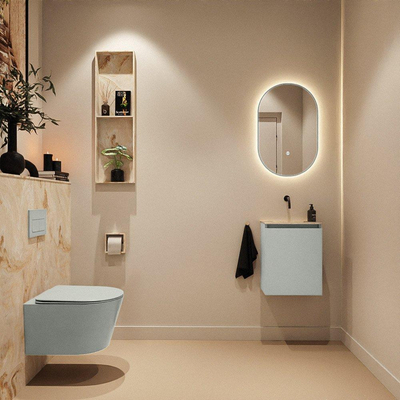 MONDIAZ TURE-DLUX 40cm toiletmeubel Greey. EDEN wastafel Frappe positie midden. Zonder kraangat.