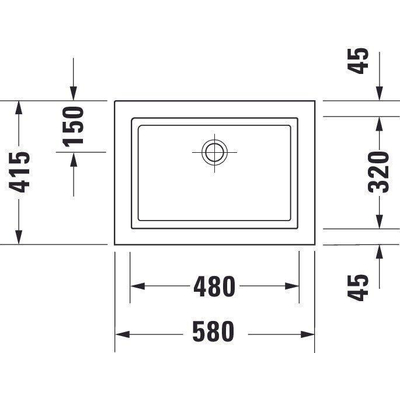 Duravit 2nd floor opbouw wastafel 58x41,5 cm. zonder overloop wit