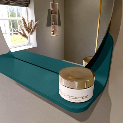 Mondiaz SPOT Badkamerspiegel - rond 40cm - spiegelplanchet - kleur Smag