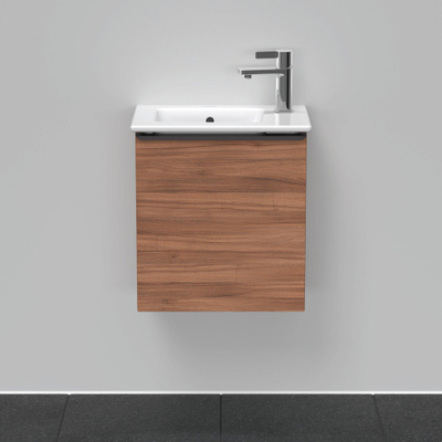 Duravit D-Neo wastafelonderkast 41x44x27.4cm Linksdraaiend 1 deur Noten Mat