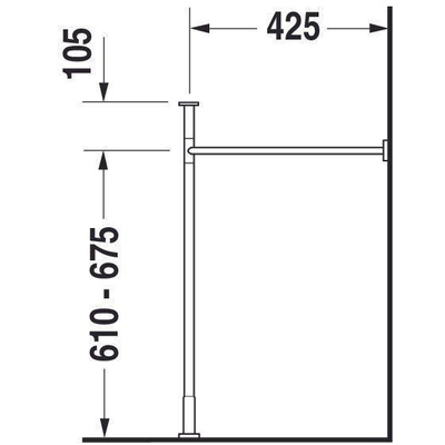 Duravit Vero metalen console voor wastafel hoogte verstelbaar chroom