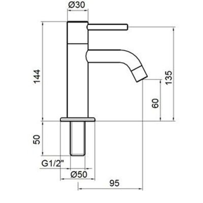 Plieger Napoli toiletkraan 1/2 chroom 02152