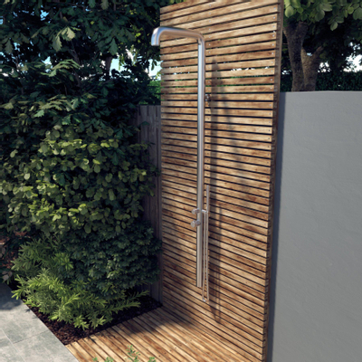 FugaFlow Douchepaneel - RVS 316 - handdouche - wandmodel - geborsteld RVS