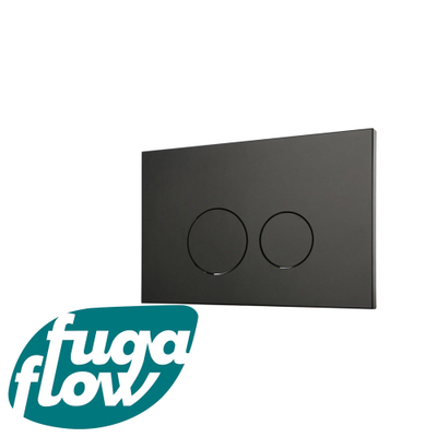 FugaFlow Metal Bedieningsplaat - bedieningspaneel voor Geberit UP320 inbouwreservoir - dualflush - ronde knoppen - metaal zwart mat