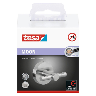 Tesa Moon Badjashaak 8x8.5x6.5cm zonder boren Zelfklevend Metaal roestvrij staal