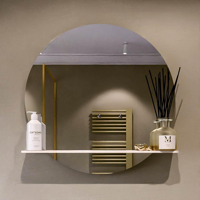 Mondiaz SPOT Badkamerspiegel - rond 70cm - spiegelplanchet - kleur Rosee