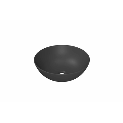 INK Otello Large waskom - 40x40x14cm Opbouw rond porselein - mat middernachtgrijs