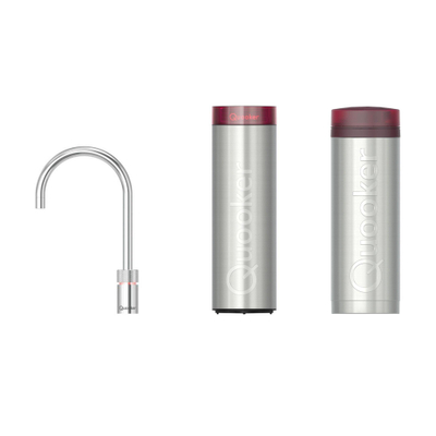 Quooker Nordic Round kokendwaterkraan - draaibare uitloop - PRO3 incl. Cube reservoir - Warm / kokend / bruisend / gefilterd water - Chroom