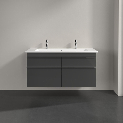 Villeroy & Boch Venticello wastafelonderkast 115.3x59cm 4x lade glossy grey