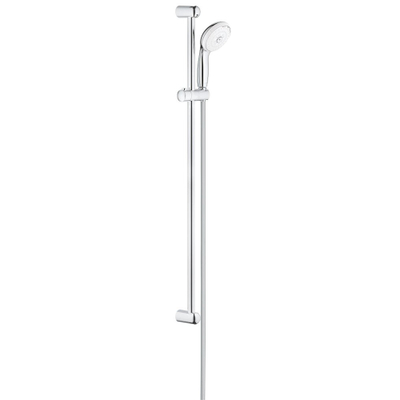 GROHE New Tempesta 100 Glijstangset - 90cm - ronde handdouche - 3 straalsoorten - gladde doucheslang - chroom/wit