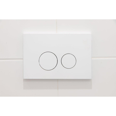 QeramiQ Dely Toiletset - 36.3x51.7cm - diepspoel - rimless - Geberit UP320 inbouwreservoir - softclose toilet zitting 35 mm - mat witte bedieningsplaat - ronde knoppen - mat wit