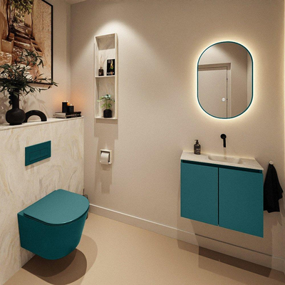 MONDIAZ TURE-DLUX 60cm toiletmeubel Smag. EDEN wastafel Ostra positie rechts. Zonder kraangat.