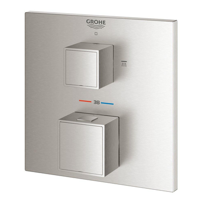 Grohe Grohtherm Cube Mengkraan inbouw - 2 knoppen - mengkraan - supersteel