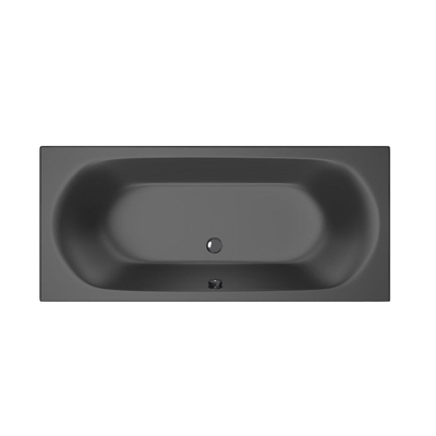 Xenz Cuba ligbad - 180x80cm - met overloop - zonder afvoer - Acryl Ebony mat