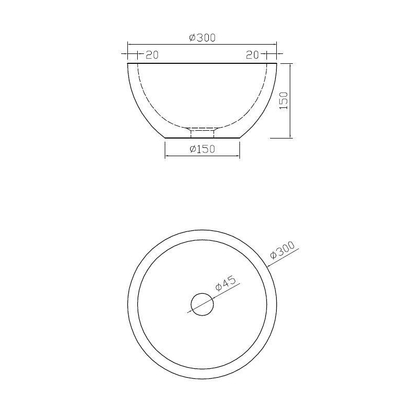 Best Design Class opbouw waskom 30x15cm natuursteen