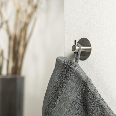 Tiger Rhino Hakenset - rond - 4 stuks - zelfklevend - RVS geborsteld