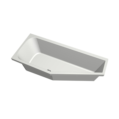 Xenz Lagoon compact ligbad - 170x75cm - met overloop - zonder afvoer - Hoekopstelling links - Acryl Wit