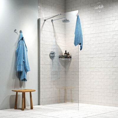 Sealskin Hooked inloopdouche 140x200cm 6mm veiligheidsglas chroom