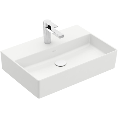 Villeroy & Boch Memento 2.0 wastafel onderzijde geslepen 60x42cm zonder overloop 1 kraangat ceramic+ stone white