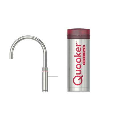 Quooker Fusion Round kokendwaterkraan - draaibare uitloop - PRO3 reservoir - Warm / kokend water - RVS
