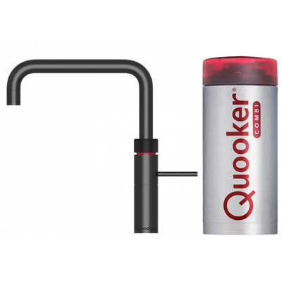 Quooker NL Fusion square kokendwaterkraan opbouw uitloop draaibaar met Combi+ reservoir Zwart