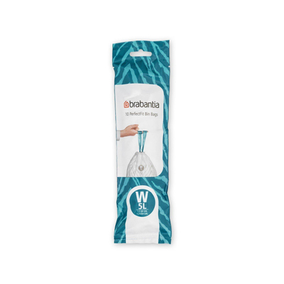 Brabantia PerfectFit afvalzak met trekbandsluiting code W, 5 liter, 10 stuks/rol