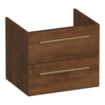 BRAUER Trust wastafelonderkast 60 excl. opbouwgrepen 2 softclose lades en 1 sifon uitsparing - Forest Cacao