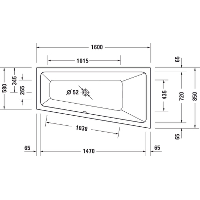 Duravit No.1 inbouwbad 160x85/58cm acryl Wit OUTLETSTORE