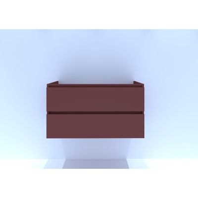 HR badmeubelen Infinity Wastafelonderkast - 100x44.8x55cm - 2 lades - zonder sifonuitsparing - greeploos - terra mat