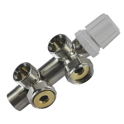 Riko thermostatisch 3/4 onderblok haaks-rechts geborsteld staal