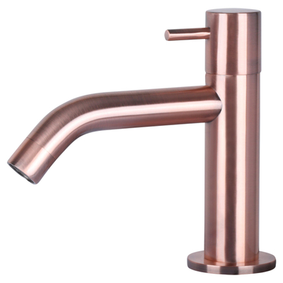 Differnz Ravo fonteinset - 38.5x18.5x9cm - Rechthoek - 1 kraangat - Gebogen koperen kraan - Beton Grijs