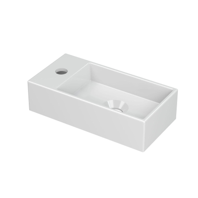INK Versus Fontein - 36x18x9cm - wasbak rechts - 1 kraangat - porselein wit glans
