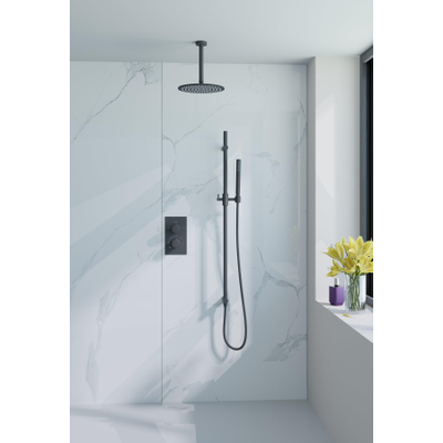 Fortifura Calvi Glijstang met geïntegreerde wandaansluitbocht - 90cm - mat zwart