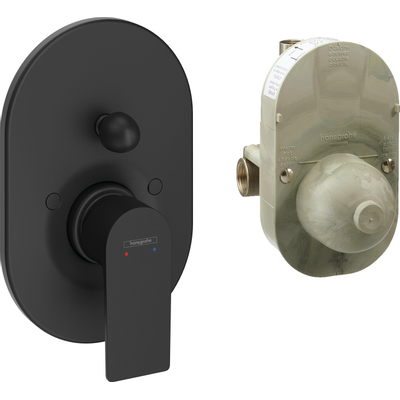 Hansgrohe Rebris e eengreeps inbouw badmengkraan set mat zwart