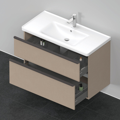 Duravit D-Neo wastafelonderkast 98.4x62.5x45.2cm 2 lades Linnen Mat