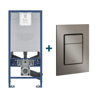 GROHE Rapid SLX inbouwreservoir met frame inclusief GROHE Skate cosmopolitan bedieningsplaat Geborsteld Hard Graphite