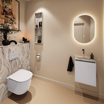 MONDIAZ TURE-DLUX 40cm toiletmeubel Cale. EDEN wastafel Glace positie midden. Zonder kraangat.
