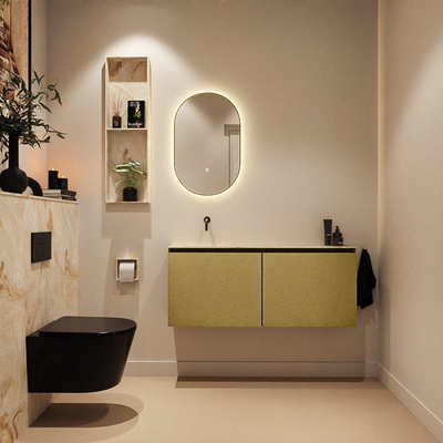 MONDIAZ TURE-DLUX 120cm toiletmeubel Oro. EDEN wastafel Frappe positie links. Zonder kraangat.