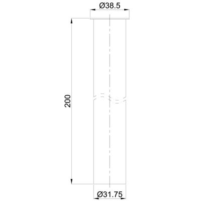 Wiesbaden Star sifon verlengbuis 20 cm met kraag geborsteld staal